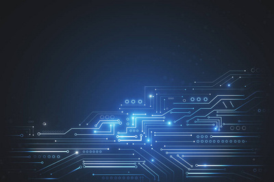 數字脈絡 抽象幾何與電路紋理構建的綠色科技橫幅世界